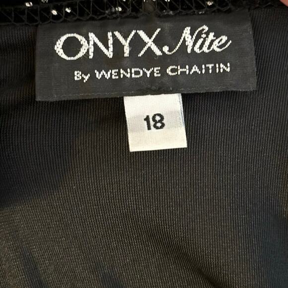 Onyx Nite Plus Size 18 Black Velvet Velour Over Jacket Long Line Sparkly USA - Picture 4 of 5